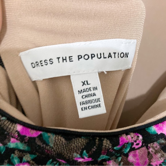 Dress the Population Mona Floral Long Sleeve Midi Dress Size XL NWOT - Picture 13 of 17